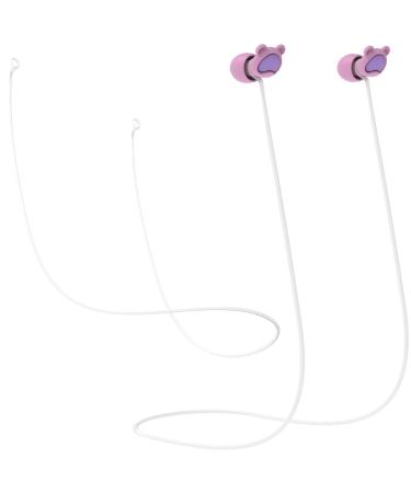 2Pcs Safety Ear Plugs Connector Cord for Kids Soft Silicone Earplugs Lanyard Without Earplugs(White)