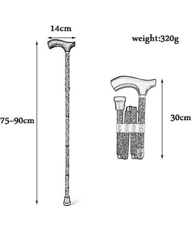 Canes Durable Crutch Older Lightweight Folding Aluminum Alloy Walking Support Multifunctional Portable Wooden Handle Height Adjustable Walking Stick for The Disabled with Reduced Mobility Made in - Buy Online on GoSupps.com