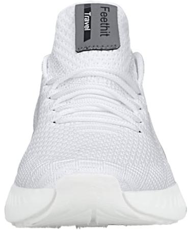 Feethit Men's Running Sneakers - Lightweight Non-Slip Sports Shoes with Rubber Soles | Breathable Walking Shoes 44 EU - White - Buy Online on GoSupps.com