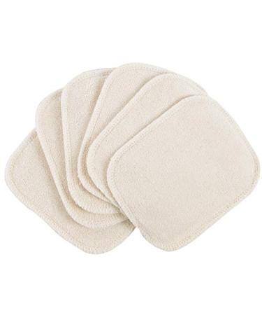 Washable cosmetic pads organic cotton natural coloured set of 6