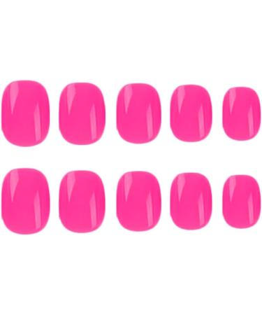 24pcs Short Rose Red False Nails for Women - Press-On & Removable Glue-On Fake Nails - Nail Art Accessories for Girls - Buy Online on GoSupps.com