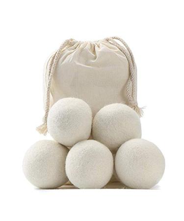 Wool Dryer Balls 6 Pack Tumble Dryer Balls Fabric Softening Handmade Reusable Organic Wool Laundry Balls Reduce Drying Time Noise Wrinkles Free with No Bad Odor