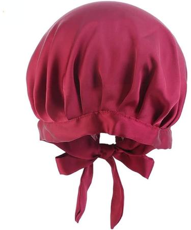 Mulberry Silk Sleep Cap - Red | Soft Silk Bonnet for Hair Care & Protection - Buy Online on GoSupps.com
