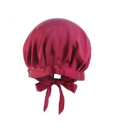 Silk Sleep Cap for Hair Care  Mulberry Silk Bonnet for Sleeping  Silk Sleep Cap Silk Hair Wrap for Sleeping  Smooth Soft (Red)