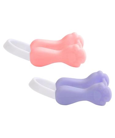 Ciieeo Lot de 2 Pinces de Rehaussement du Nez en Silicone Outil de Beaut pour Modeler et Relever le Nez Correcteur Nasal pour Adultes et Gar on et Filles Couleurs Rose et Violet