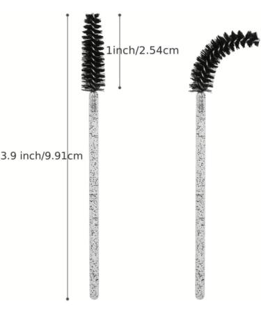 50 Pcs Disposable Mascara Wands Crystal Eyebrow Spoolies Brush for Eyelash Extensions Black Lash Brushes with Container - Buy Online on GoSupps.com