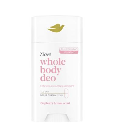Dove Dove Stick Whole Body Deo 75ml Full Body Deodorant Raspberry & Rose Fragrance Odour Protection for up to 24 Hours Dermatologically Tested Gynecologically Tested