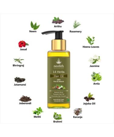 Neolith 14 Herbs Scalp and Hair oil for Hair Fall Control Scalp nourishment Hair regrowth || 100 ML - Buy Online on GoSupps.com