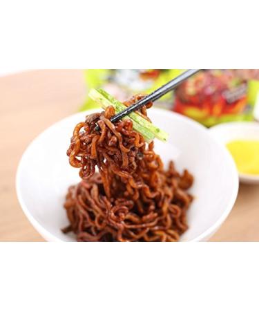 Samyang Jjajang Buldak Ramen Pack of 5 | Hot Spicy Chicken Flavor with Black Bean - 560g - Buy Online on GoSupps.com