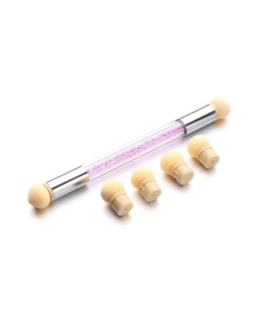 Luliyldj Nailart-Rendering tool Double-headed color curve nail sponge and dab sponge brush applicator (including 4 replacement heads)