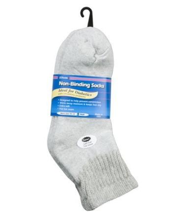 J.T. Foote - Non Binding Diabetic Socks Low Cut Ped Mens 3pk - Heather Size 10-13