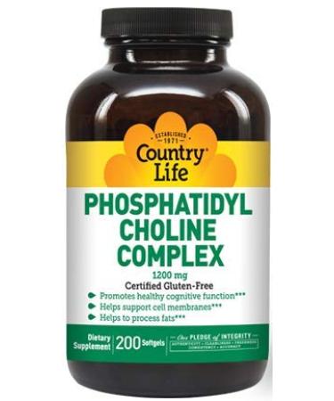 Country Life Phosphatidyl Choline Complex 1200 mg 200 Softgels