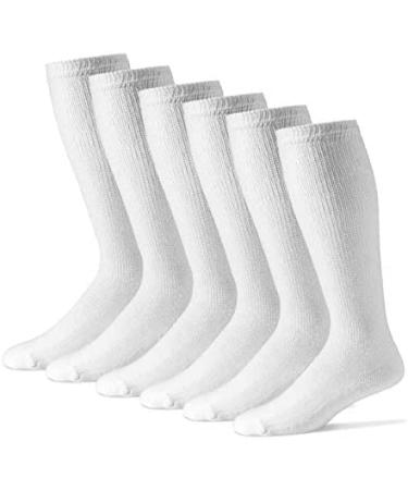 MDR Diabetic Knee High Over The Calf Socks for Men and Women with Full Sole 3 Pairs Made in USA 9-11 White