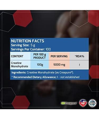 MLO Creatine Monohydrate Creapure | Ultrapure Vegan & Gluten-Free Creatine Powder for Energy & Strength - 250g - Buy Online on GoSupps.com