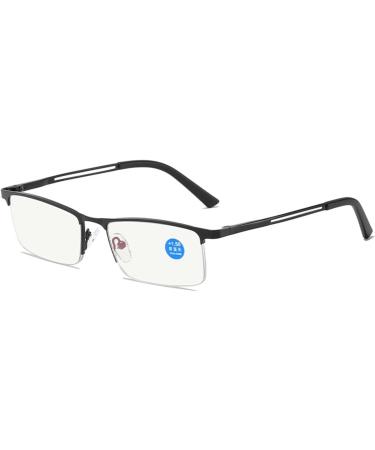 Ultra-Light Men's Business Neck Reading Glasses | Anti-Blue Light | Size 1.00 Black Frame - Perfect for Seniors - Buy Online on GoSupps.com
