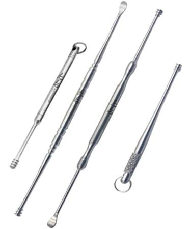 DOITOOL Earwax Removal Tool 4pcs Titanium Alloy Double-Headed Earscoop Set - Ear Cleaning Kit for Ear Care (Random Style Silver) - Buy Online on GoSupps.com