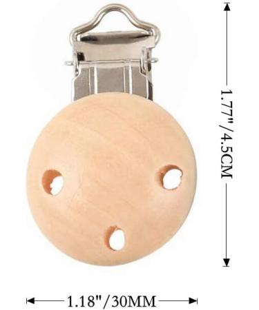 Ki Wednesday 16-Piece Natural Wood Pacifier Clip Set | High-Quality Metal & Wood Baby Accessories | 1.77x1.18 inch | 4 Colors Available - Buy Online on GoSupps.com