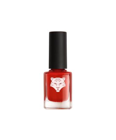 All Tigers Vegan & Natural Nail Polish - Colour Orange Red 206 "Earn Your Stripes" - Natural Ingredients & Bio-Sourced - Long-Lasting Shine Green Orange Red