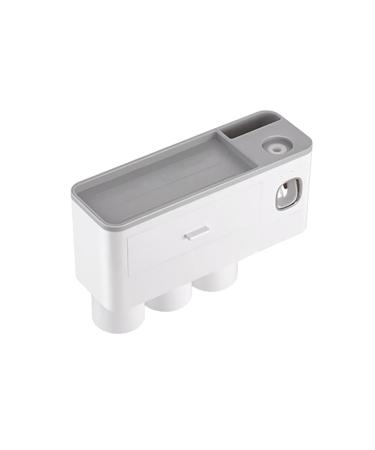 Toothpaste dispenser Squeezer with holder for bathroom cups toothbrush toothpaste holder drawer drawer organizer place kitchen organizer cabinet (gray one size) gray one size