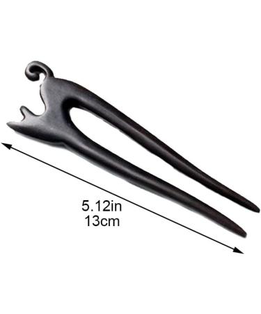 Wooden Hair Stick Cat Shape Hair Fork U Shaped Chignon Vintage Hair Holder Chinese Style Hair Stick for Girls Women style3 - Buy Online on GoSupps.com