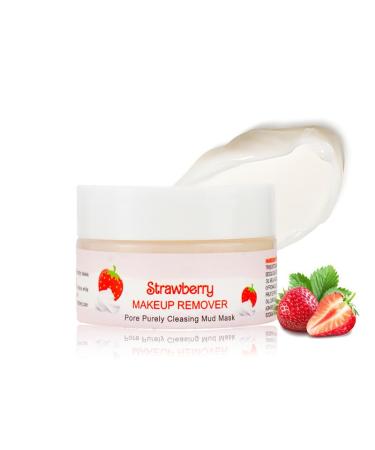 Strawberry Mini Cleansing Makeup Remover Balm Travel Size Gentle Nourishing Cleansing Balm Refreshing Face Deep Pore Cleansing Makeup Remover Melting Balm To Oil for Men Women