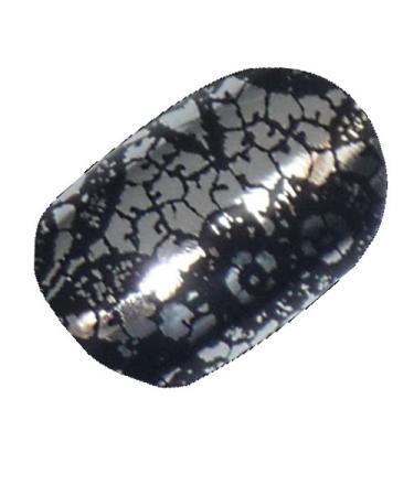 Chix Nails Nail Wraps Black Silver Lace Designer Fingers Toes Vinyl Foils