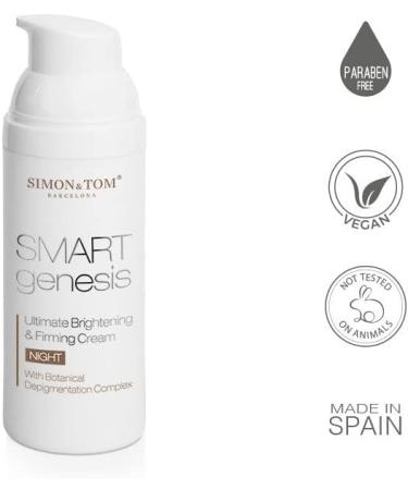 Simon&Tom Smart Genesis Ultimate Brightening & Firming Night Cream Anti-Aging with Fruit Acids Vitamins A C & E Reduces imperfections and dark spots 50ml - Buy Online on GoSupps.com