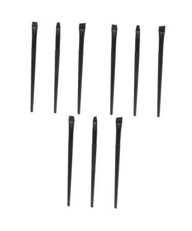 Healeved 9 Pcs Eyeliner Brush Eyebrow Brush Ultra Thin Eyeliner Brush Makeup Tool Female Plastic Handle Black