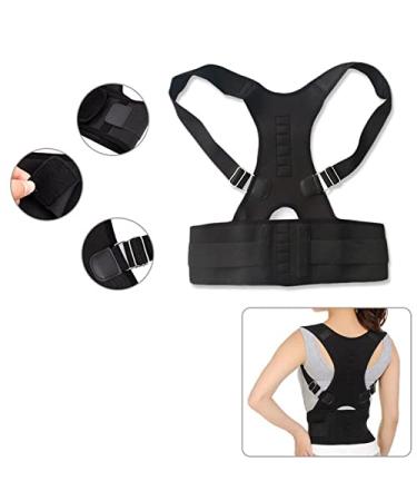 Posture Key Support Corrector Magnetic Therapy Back Straight Shoulder Strap Belt Proper Adjustable Male & Female (Color : Black Size : XXL 90-100cm) vision Black XXL 90-100cm - Buy Online on GoSupps.com