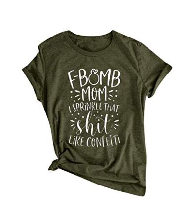 T Shirts with Funny Sayings for Women - Support Wildlife Raise Boys - Mom Shirts Graphic Tees Green 3X-Large