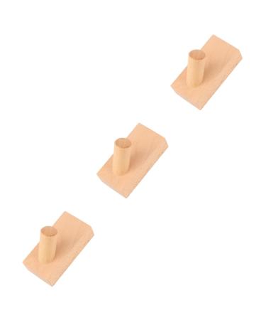 Alipis 3pcs Towel Hooks Adhensive Clothes Hook Wooden Hat Rack Porch Hanger Wall Hanging Adhesive Organizer 8X4 cmx3pcs As Shownx3pcs