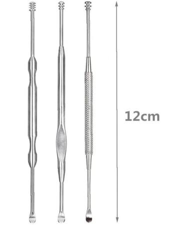 Ruluti 3-Piece Stainless Steel Ear Wax Remover Set - Ear Picks for Effective Ear Care & Cleaning - Buy Online on GoSupps.com