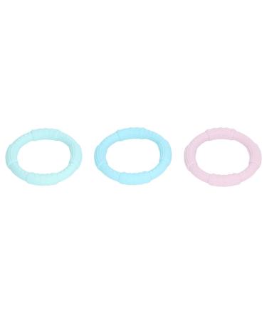 3PCS Sensory Chew Teething Bracelet  Light Color Soft Silicone Teething Ring Toy Oral Chewy Teether for Infant Boys Girls Gum Relief(Type A)