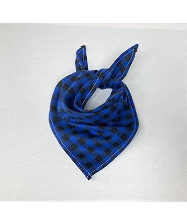 Tartan Check Dog Bandana Ties Like a Neckerchief Soft Cotton (Red & Blue Tartan) - Buy Online on GoSupps.com