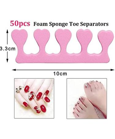 Pink Foam Sponge Toe Separators 50pcs - Nail Art Manicure Pedicure Tools - Buy Online on GoSupps.com