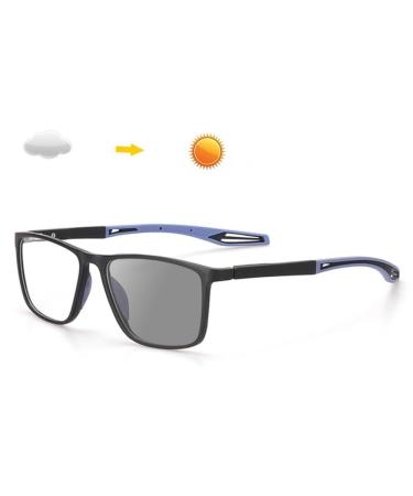 Spring hinges photochrome reading glasses Blue light filter glasses men women rectangular tr90 flexible reading aid sport reading glasses +1.0 to +3.0 (color: blue size: +2.75)