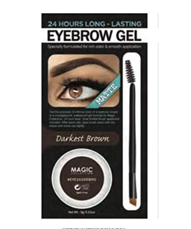 Magic Collection Eyebrow Gel (Darkest Brown) 24 Hour Long - Lasting
