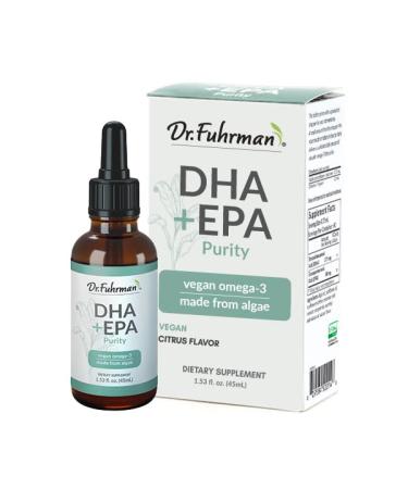 Dr. Fuhrman DHA+EPA Purity, Omega-3 Fatty Acids, Liquid Supplement with Dropper, Fresh Citrus Flavor, Made from Lab-Grown Algae, Free of Contaminants, Vegan, 60 Servings - Buy Online on GoSupps.com