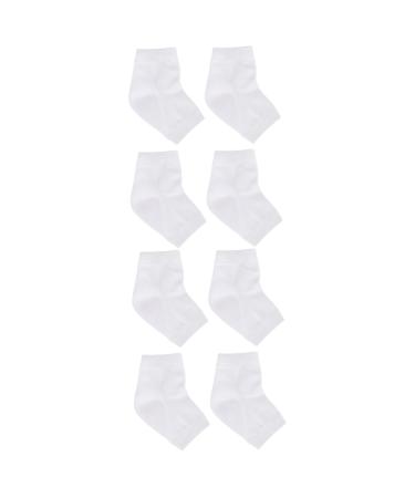 DOITOOL 4 Pairs Anti-Crack Socks Ankle Socks Crack Heel Socks Feet Repair Socks Heel Protector Socks Moisturising Foot Socks Feet Care Socks Gel White Anti Cracked Feet Men and Women