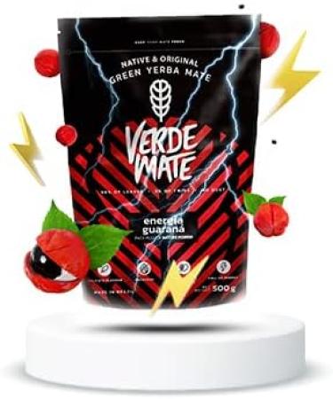 Verde Mate Green Energia Guarana Raspberry Vitality Set with Calabash | Yerba Mate Tea with Guarana and Fruits | Natural Caffeine Boost | 2x500g - Buy Online on GoSupps.com