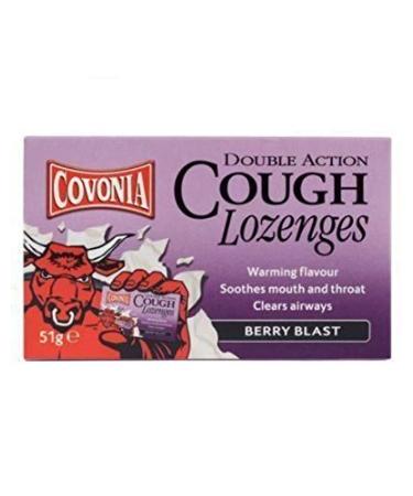 SIX PACKS of Covonia Double Impact Cough Lozenges Berry Blast 51g