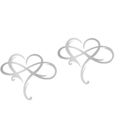Yardenfun 2 Pcs Wrought Iron Heart Pendant Vintage Signs Love Sign Wall Art Wedding Sign Hollow Pendant Silver