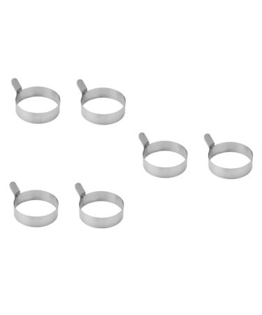 Zerodeko 6 Pcs Fried Egg Kitchen Tools Egg Ring Round Egg Omelette Cooking Mould Mold Model Stainless Steel