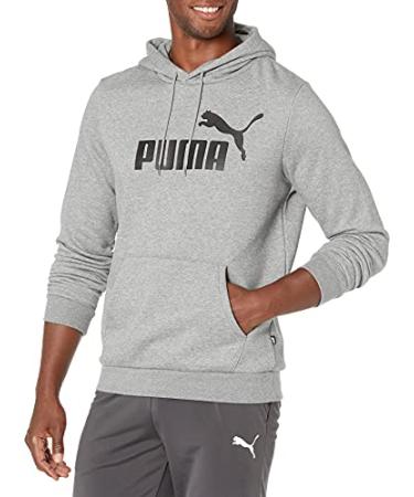 PUMA Men's Essentials Big Logo Fleece Hoodie Medium Medium Gray Heather