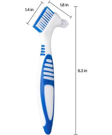 Anbbas Double Bristle Head Denture Brush - 5pcs Dental Cleaning Brushes with Portable Toothbrush Cup Holder for Oral Appliance Cleaning - Buy Online on GoSupps.com