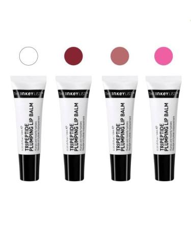 The INKEY List Complete Lip Set - Tripeptide Plumping Lip Balm in Pink Tint Berry Tint Mocha Tint and Clear