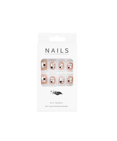 Sethexy Short Square French False Fingernails - 24 Glossy Pink Acrylic Press-On Nail Tips with Strass for Women & Girls - Buy Online on GoSupps.com