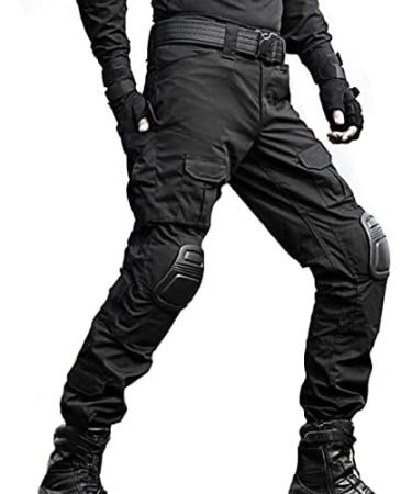 JOYASUS Tactical Pants - XL Black BDU Paintball & Airsoft Pants with Knee Pads | Multi-Pocket Duty Pants for Men - Buy Online on GoSupps.com
