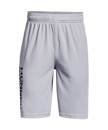 Under Armour Boys' Big Kid Prototype 2.0 Wordmark Shorts Mod Gray (011)/Black Large