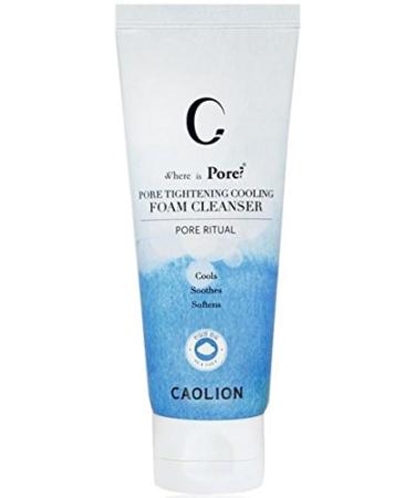 Caolion Pore Tightening Cooling Foam Cleanser - Calms Face and Body Tightens Enlarged Pores Enhances Skin Firming - 3.38 fl oz. #Cool